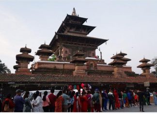 तलेजु भवानी मन्दिर सर्वसाधारणका लागि खुला, बिहानैदेखि भक्तजनको भिड