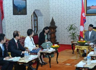 राष्ट्रपतिसँग जापानी विदेशमन्त्रीको शिष्टाचार भेट