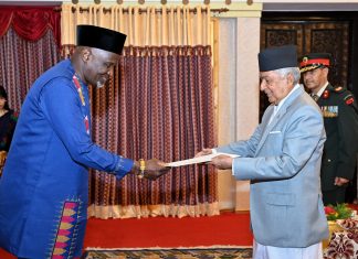 राष्ट्रपतिसमक्ष चार मुलुकका राजदुतले पेश गरे ओहोदाको प्रमाणपत्र