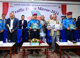 पहिलो पटक प्रकाशन भएको ‘ट्राफिक पुलिस मिरर’ बिमोचन