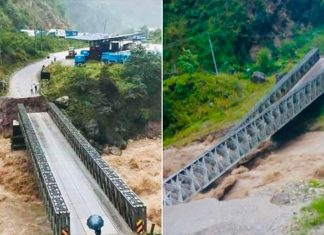 झ्याप्ले खोलामा अवरुद्ध सडक सुचारु