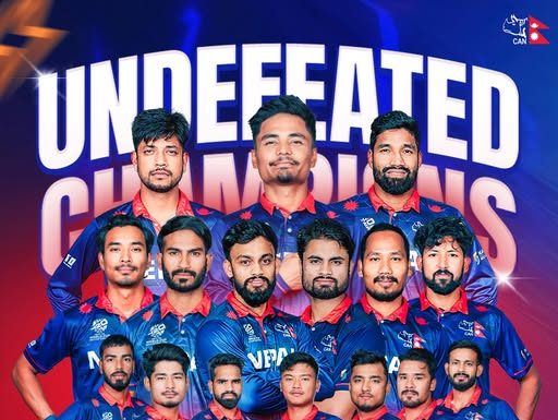 नेपालले जित्यो टी–२० विश्वकप छनोटको उपाधि