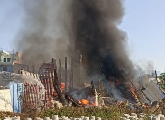 चन्द्रपुरको टायल तथा ब्लक उद्योगमा आगोलागी