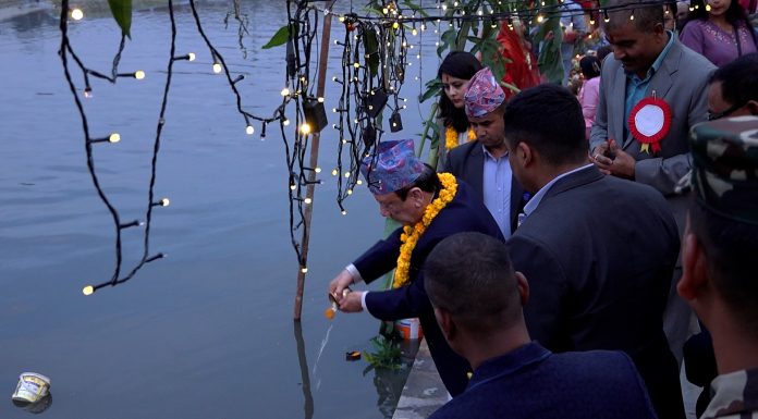 प्रधानन्यायाधीश राउतद्वारा थापाथलिमा छठीमाईको पूजा