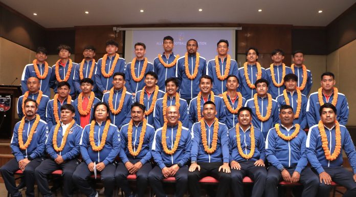 बङ्गलादेश र मलेसियाविरुद्ध खेलका लागि नेपाली फुटबल टोलीको बिदाइ