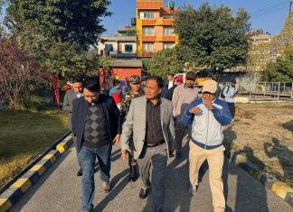 मन्त्री घिसिङद्वारा गुह्येश्वरी ढल प्रशोधन केन्द्रको स्थलगत निरीक्षण