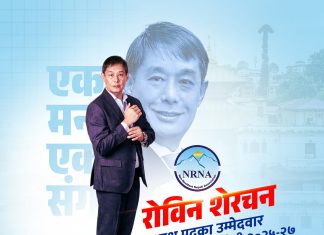 एनआरएनलाई फुटबाट जोगाएर एक ढिक्का बनाउन मेरो उम्मेदवारी’: रोविन शेरचन
