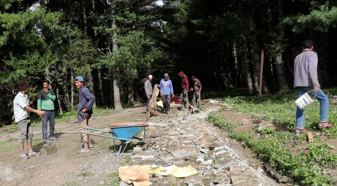रारा पर्यटकीय पूर्वाधार साइकल लेन निर्माणको काम सुस्त