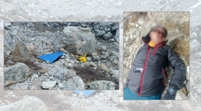 सगरमाथा आधार शिविर नजिकै शेर्पाको लडेर मृत्यु, शव हेलिकोप्टरमार्फत लुक्ला ल्याइयो