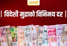 यस्तो छ आजका लागि विदेशी मुद्राको विनिमय दर