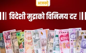 यस्तो छ, आज विदेशी मुद्राको विनिमयदर