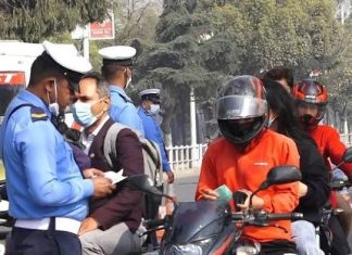 ट्राफिक जरिवानावाट एकैदिन ५ लाख २८ हजार राजश्व संकलन